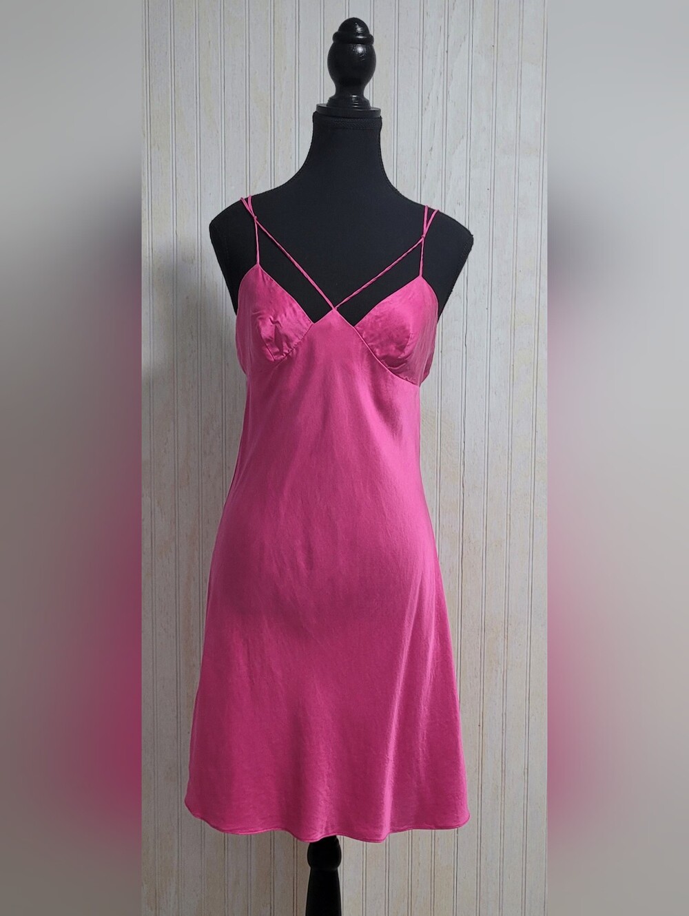 ​Vintage 90s Victoria's Secret Pink Heart Label Silk Slip Dress Nightgown S EUC